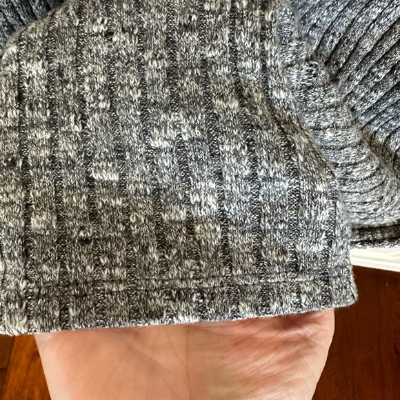 Madewell Women’s Grey Space Dye Ribbed Bubble along Sleeve Dress Sweater Knit - Picture 8 of 11